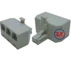 0634 - ADAPTADOR PARA TELEFONE - YH203 6P4C T 3 FÊMEA 1 MACHO RJ11