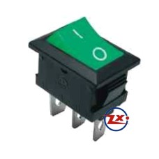 0023-3 – Chave Gangorra KCD1-102 3T 6A  250V Verde com marcação