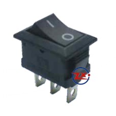 0023 – Chave Gangorra KCD1-102A 3T 2A/8A 250V Preta com marcação