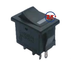 0030 – Chave Gangorra KCD1-105N com neon 4T 6A 250V preta luz az/vd/vm