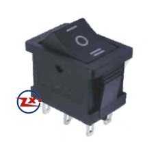 0035 – Chave Gangorra KCD1-203 6T 6A 250V 3 posições preta com marcação