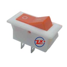 0036 – Chave Gangorra KCD2-101 2T 15A 250V branca e vermelha com marcação