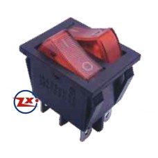 0042 – Chave Gangorra KCD3-202N com neon 6T 15A 250V com marcação vermelha