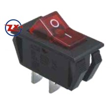 0050 – Chave Gangorra KCD6-101N com neon 2T 6A 250V com marcação vermelha