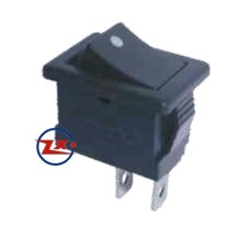 0055-1 – Chave Gangorra KCD1-101 NA 2T 8A 250V pulsante c/ ponto  preta