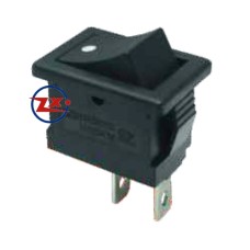 0055 – Chave Gangorra KCD1-101 NF 2T 6A 250V pulsante c/ ponto preta