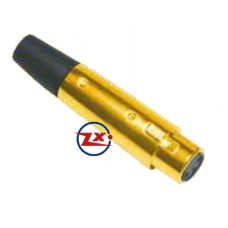 0262-1 - PLUG CANNON - LS1004 DOURADO XLR 3 VIAS FÊMEA