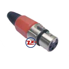 0262 - PLUG CANNON - LS1002 FÊMEA XLR 3 VIAS - Vermelho, Verde, Amarelo, Preto, Azul