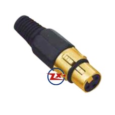 0266-1 - PLUG CANNON - LS1011 FÊMEA DOURADO XLR 3 VIAS