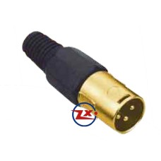 0266-2 - PLUG CANNON - LS1012 MACHO DOURADO XLR 3T