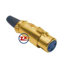 0267-1 - PLUG CANNON - LS1013 FÊMEA DOURADO 3 VIAS XLR DOURADO