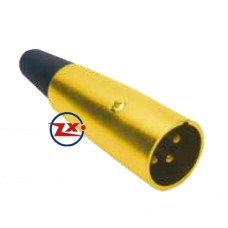 0270-1 - PLUG CANNON - MACHO XLR 3T DOURADO