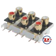 0205-54 - TOMADA RCA - AV6-8,4-9 Dourado Vermelho Branco - T-Vm