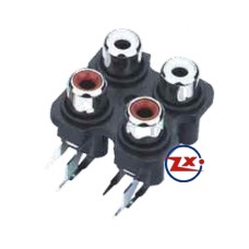 0205 - TOMADA RCA - AV4-8,4-7 Branco Vermelho - T-Vm